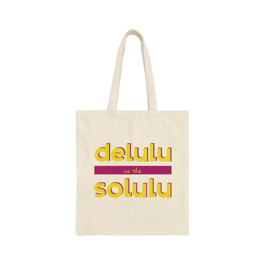 Delulu Cotton Canvas Tote Bag