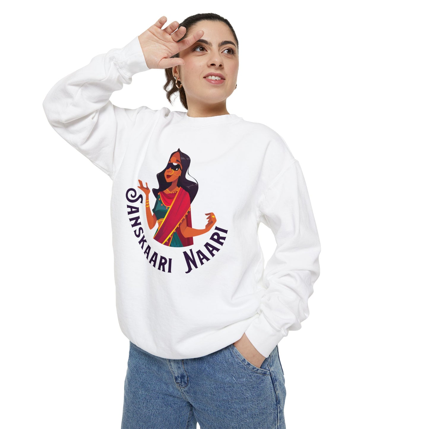 Sanskaari Naari Garment-Dyed Sweatshirt