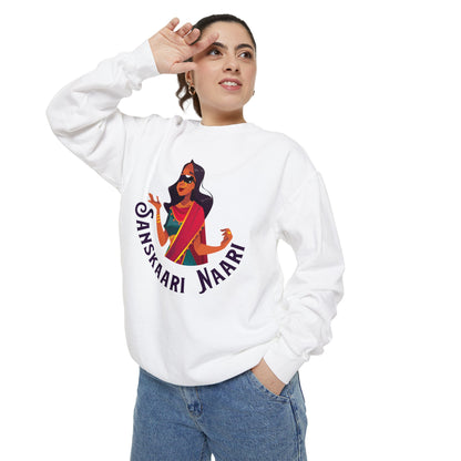 Sanskaari Naari Garment-Dyed Sweatshirt