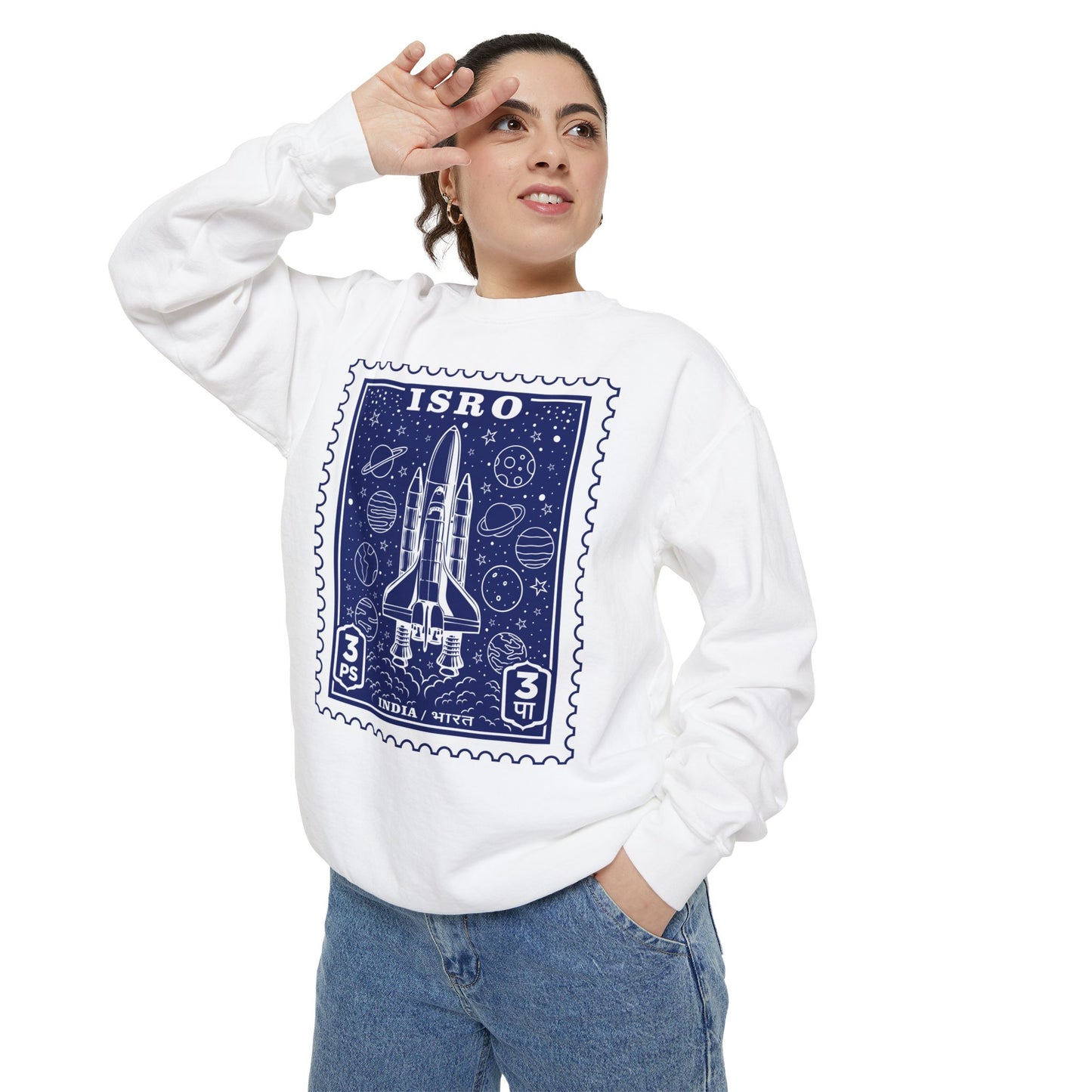 ISRO Unisex Garment-Dyed Sweatshirt