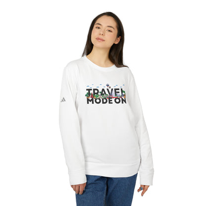 Travel Mode On adidas® Unisex Fleece Crewneck Sweatshirt