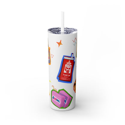 Nostalgia Skinny Tumbler with Straw, 20oz