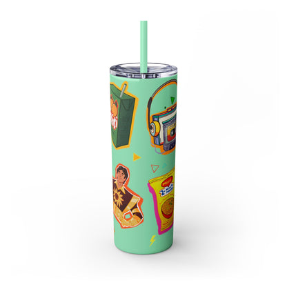 Nostalgia Skinny Tumbler with Straw, 20oz