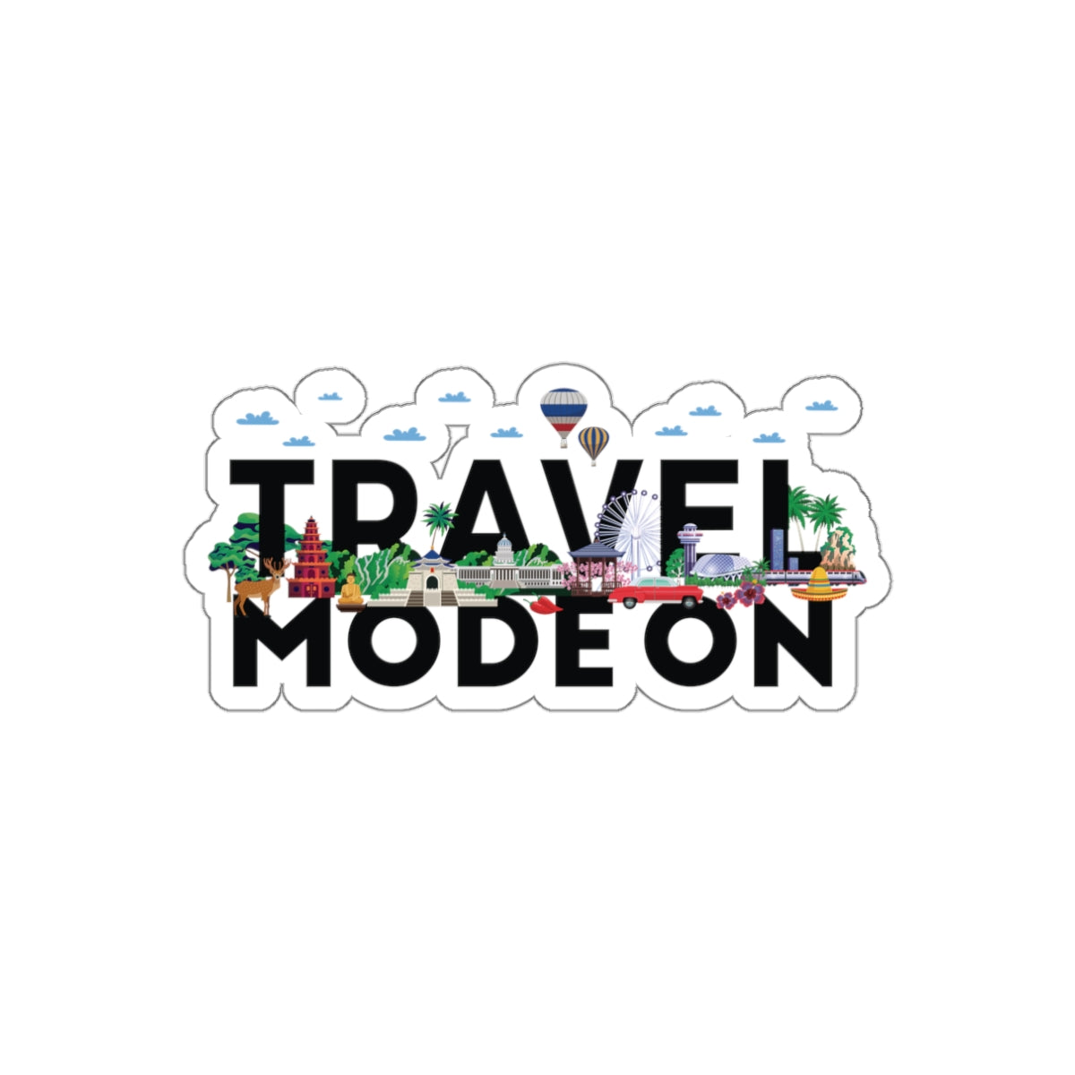 Travel Mode On Die-Cut Sticker - Currycature 🇺🇸