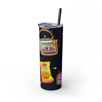 Nostalgia Skinny Tumbler with Straw, 20oz