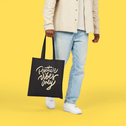 Positive Vibes Only Cotton Canvas Tote Bag