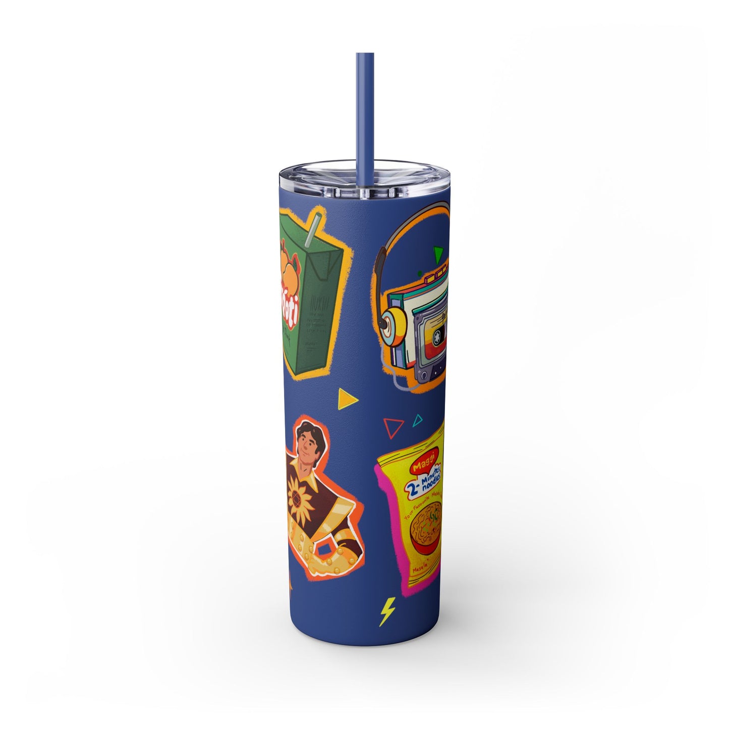Nostalgia Skinny Tumbler with Straw, 20oz