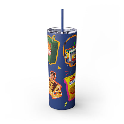 Nostalgia Skinny Tumbler with Straw, 20oz