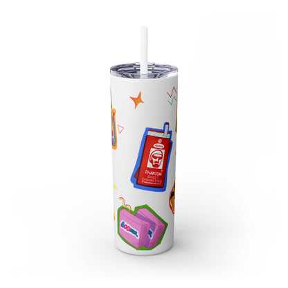 Nostalgia Skinny Tumbler with Straw, 20oz