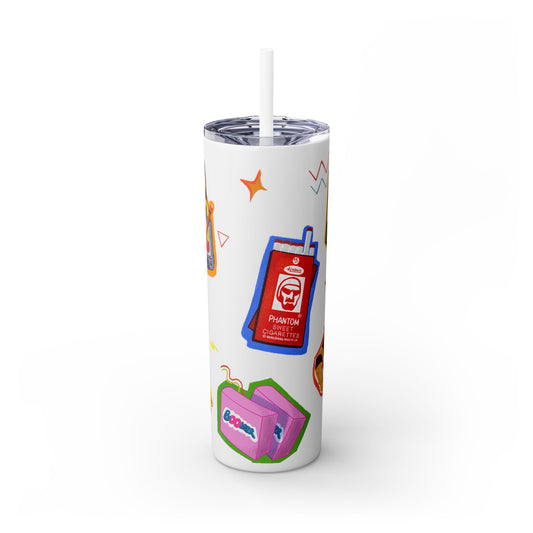 Nostalgia Skinny Tumbler with Straw, 20oz