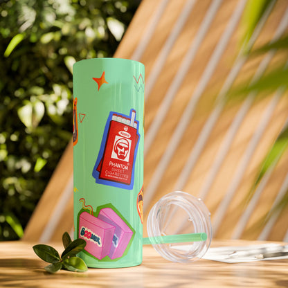 Nostalgia Skinny Tumbler with Straw, 20oz