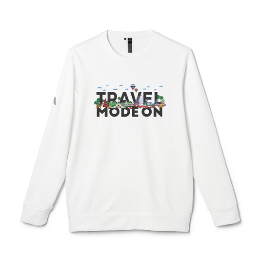 Travel Mode On adidas® Unisex Fleece Crewneck Sweatshirt