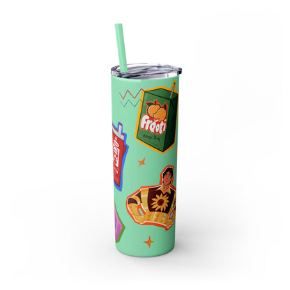Nostalgia Skinny Tumbler with Straw, 20oz