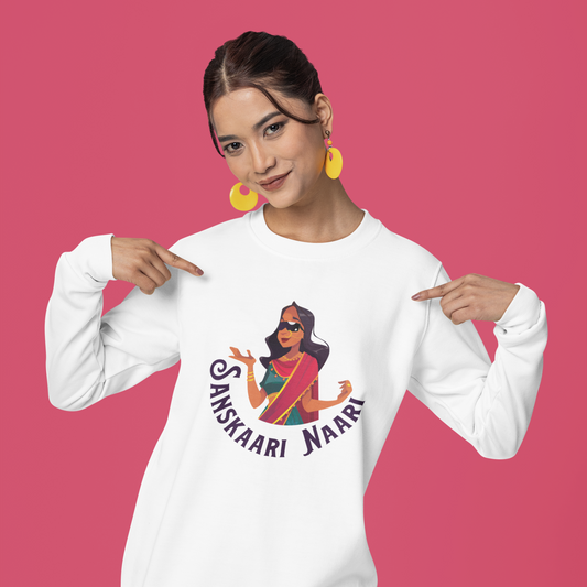 Sanskaari Naari Garment-Dyed Sweatshirt