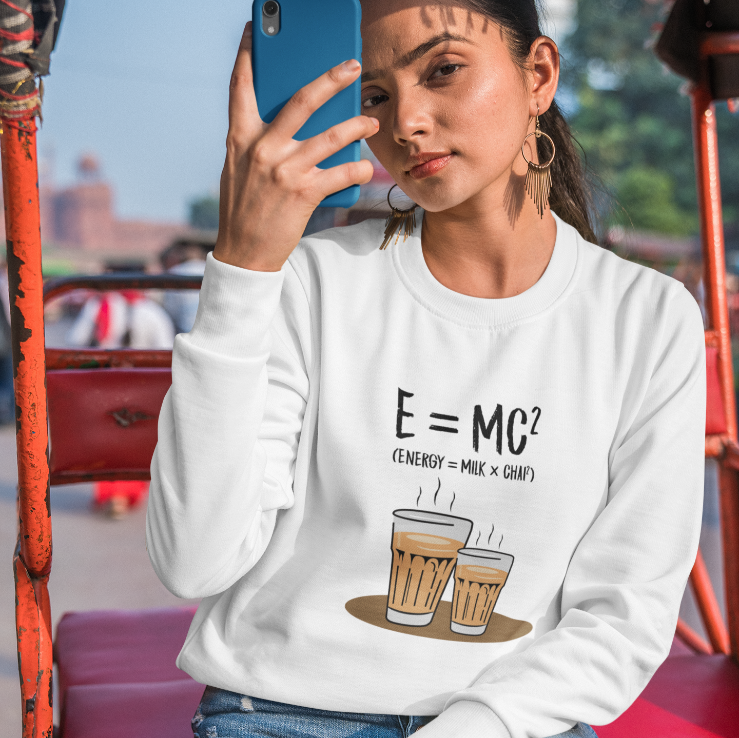 Energy = Chai  Unisex Garment-Dyed Sweatshirt